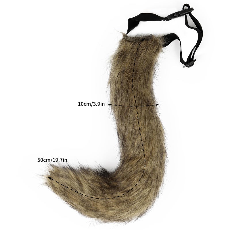 JUNBOON Faux Fur Fox Tail for Cosplay Costume Halloween Party (Brown) - Image 2